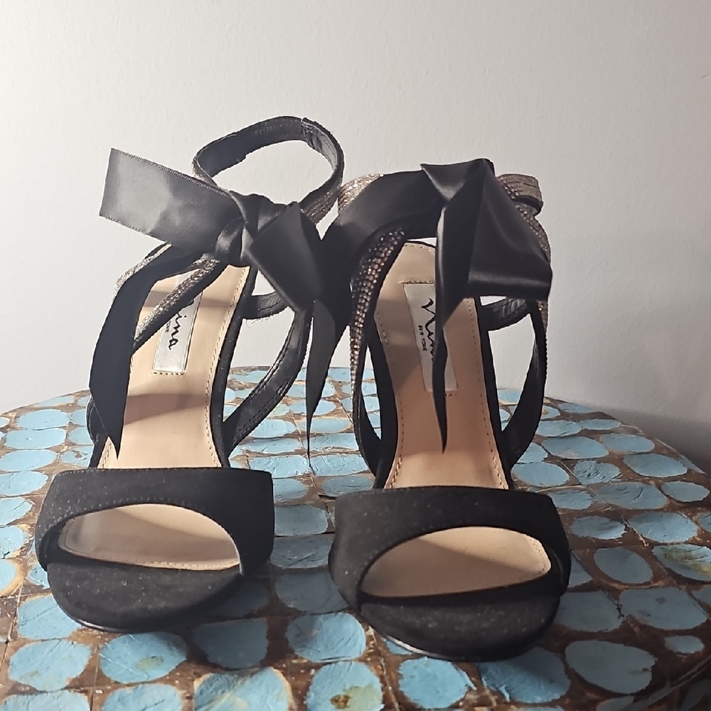 Mia Elegant Black Bow Heels